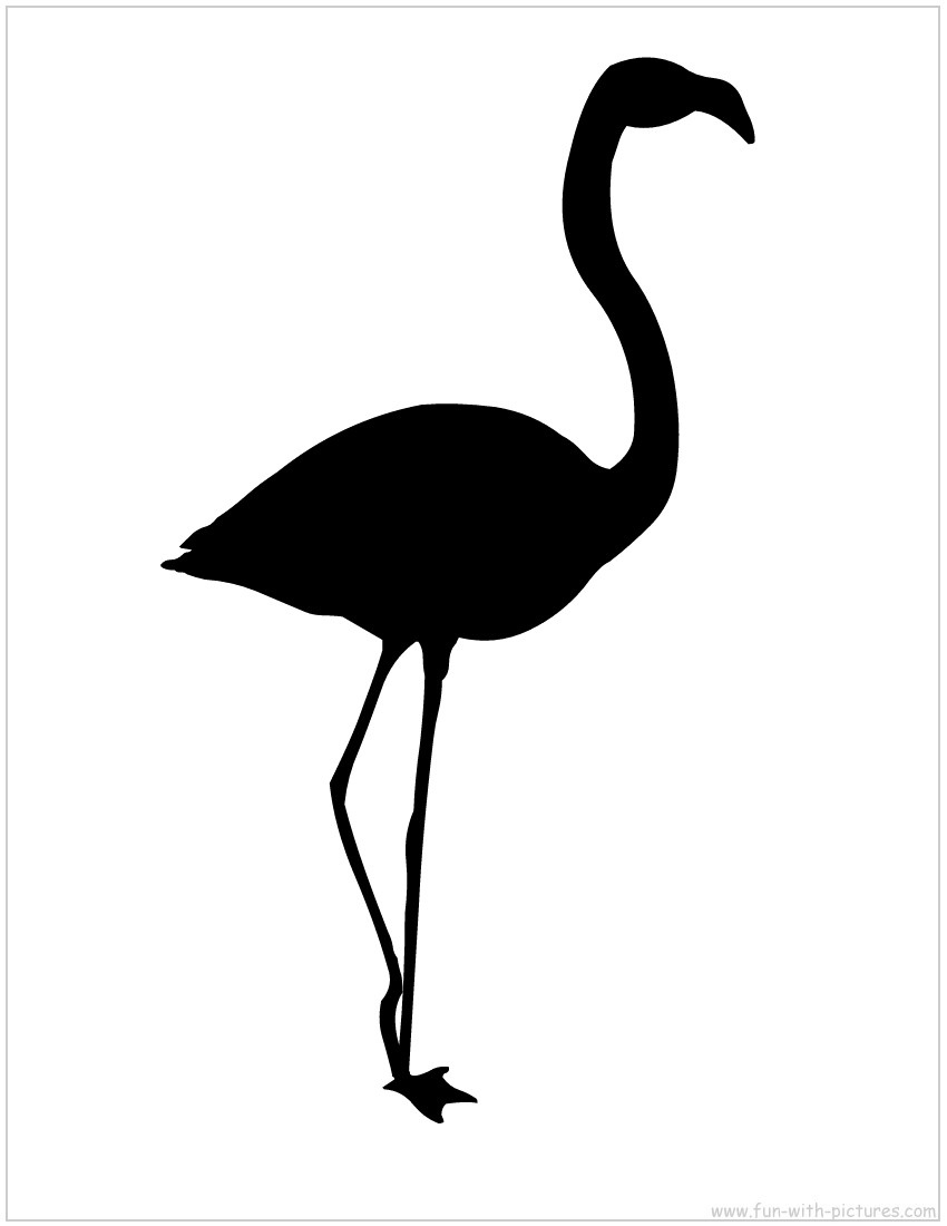 850x1100 Black Clipart Flamingo