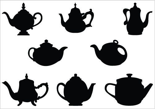 501x352 Teapot Silhouette Vector Illustrations Teacup Vector Clipart