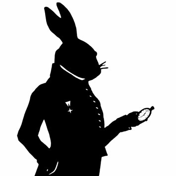 355x355 The White Rabbit Alice In Wonderland Silhouette Print