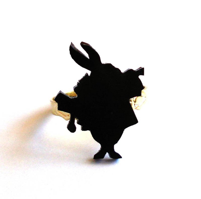 800x790 White Rabbit Silhouette Ring By Fatallyfeminine
