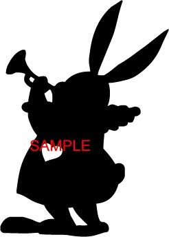 246x344 Alice N Wonderland Rabbit Silhouette Cross Stitch Chart Alice