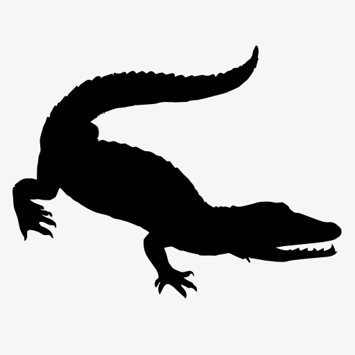 512x512 Crocodile Silhouette, Animal, Projection, Black Silhouette Png