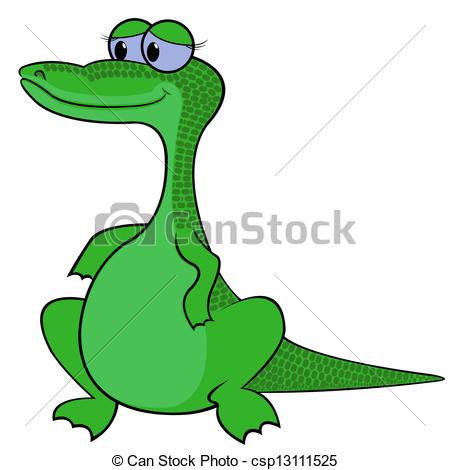 450x470 Crocodile Vector Illustration. Crocodile Isolated On White