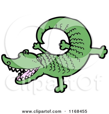 450x470 Cartoon Of A Green Crocodile