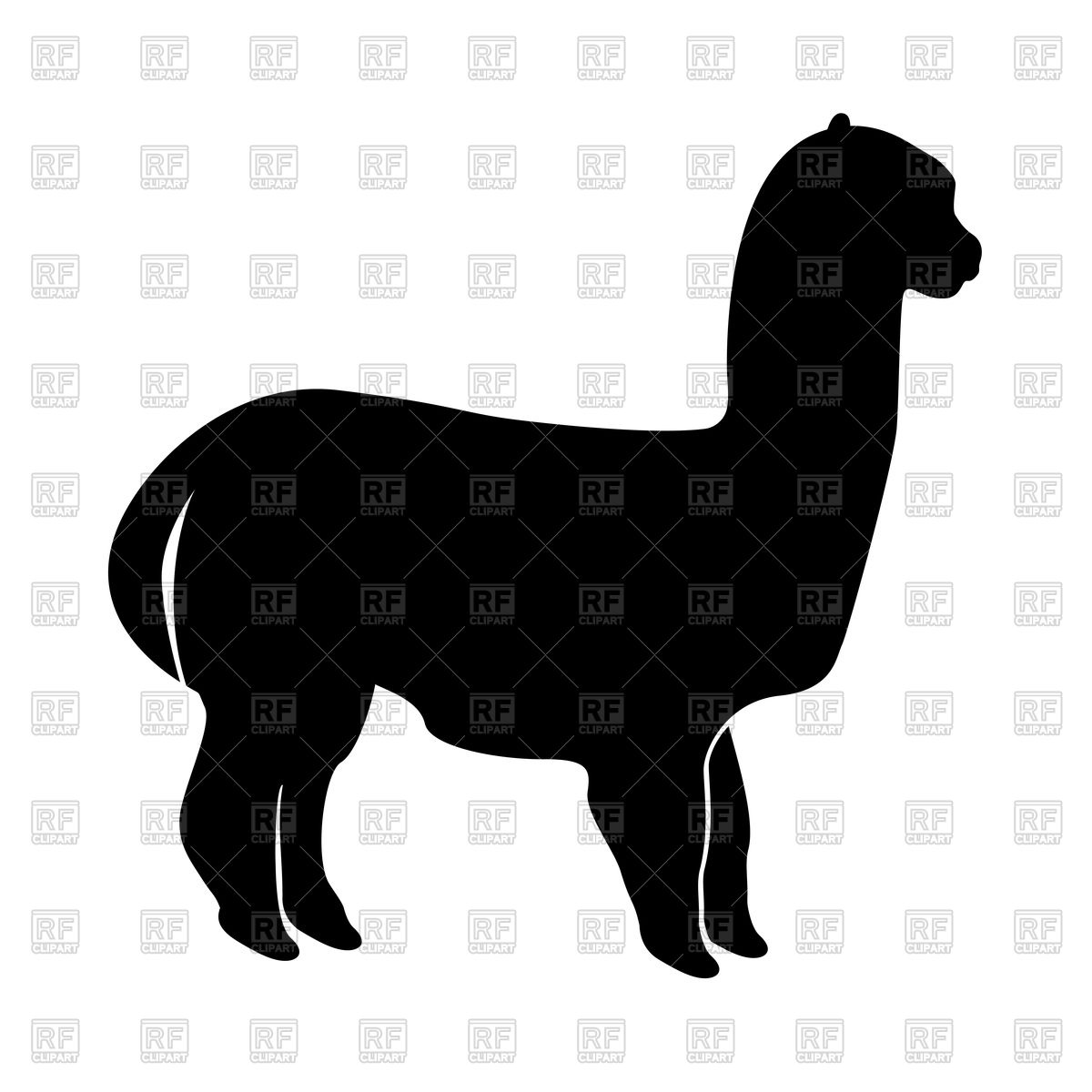 1200x1200 Alpaca Black Icon Royalty Free Vector Clip Art Image