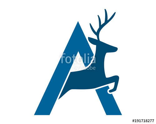 500x400 Alphabet Deer Reindeer Deer Elk Stag Image Vector Icon Logo