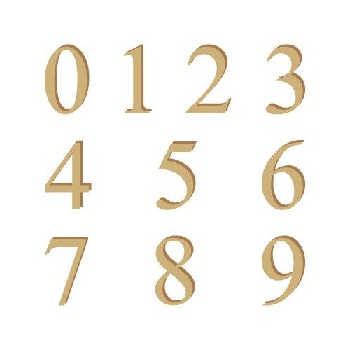 500x500 Alphabet Silhouette Numbers 001 Times 15mm