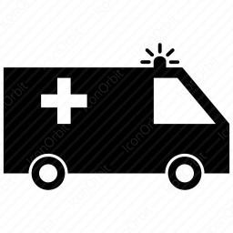 256x256 Ambulance Silhouette Icon