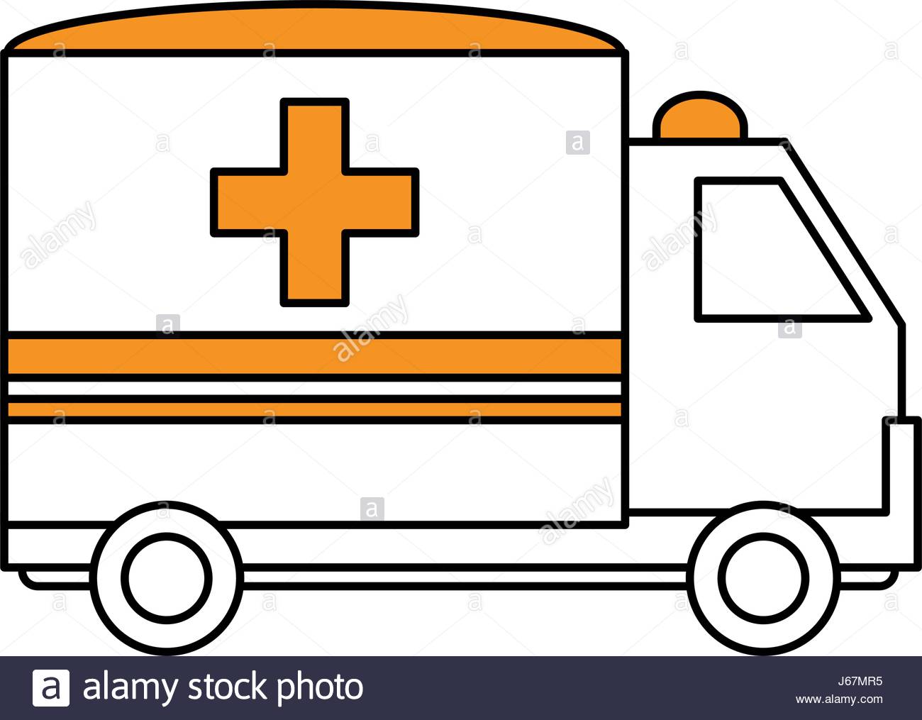 1300x1015 Color Silhouette Image Cartoon Ambulance Truck With Cross Symbol