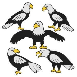 300x300 American Bald White Headed Eagle Cuttable Design Cut File. Vector