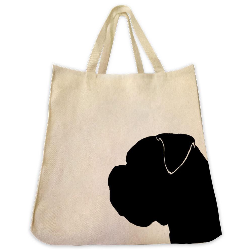 1001x1001 American Bulldog Portrait Silhouette Design Cotton Canvas Tote Bag