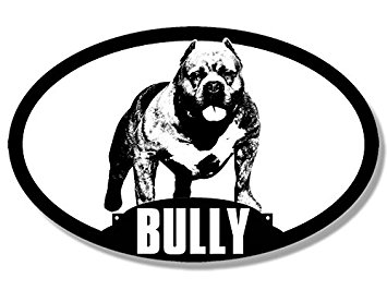 355x266 Oval Dog Breed American Bully Silhouette Sticker (Pit