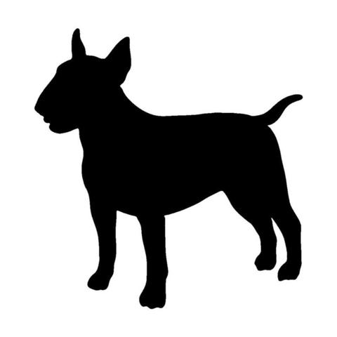 480x480 Simple Bull Terrier Silhouette Side Angle Sticker (5 X 4.8