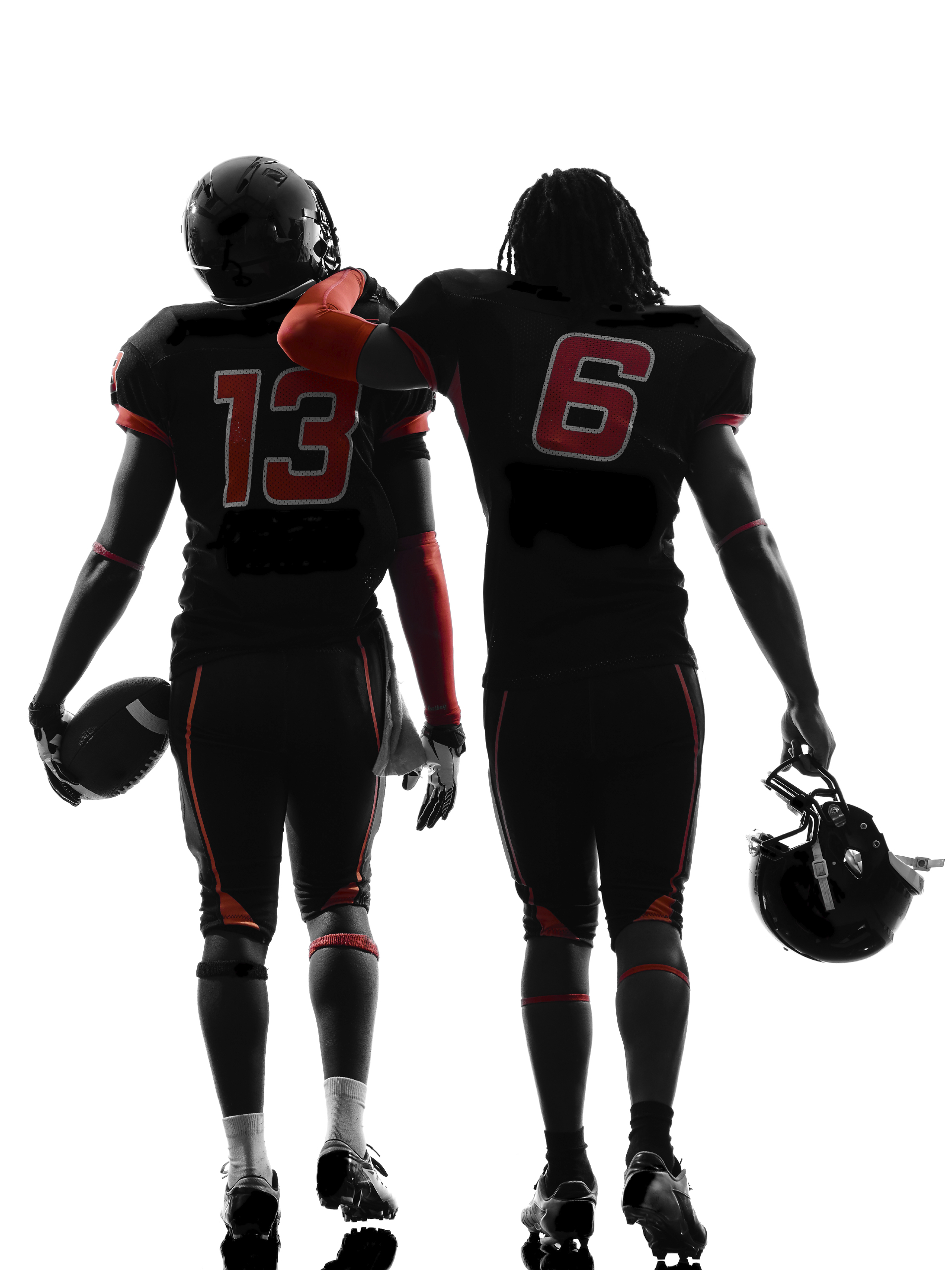 1920x2560 Two American Football Players Walking Rear View Silhouette