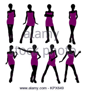 300x320 An African American Girl Silhouette Punk Girl On A White