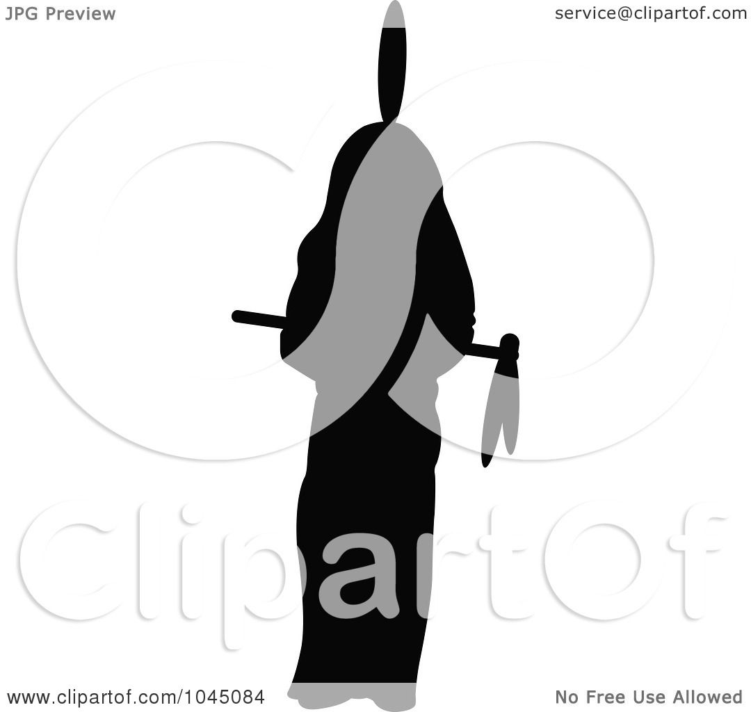 1080x1024 American Indian Girl Silhouette Clipart