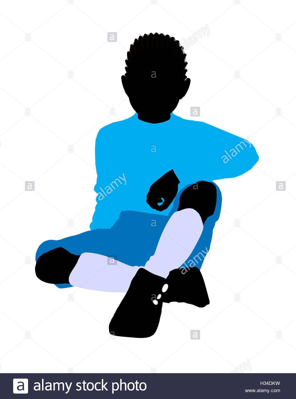 1034x1390 African American Boy Illustration Silhouette Stock Photo