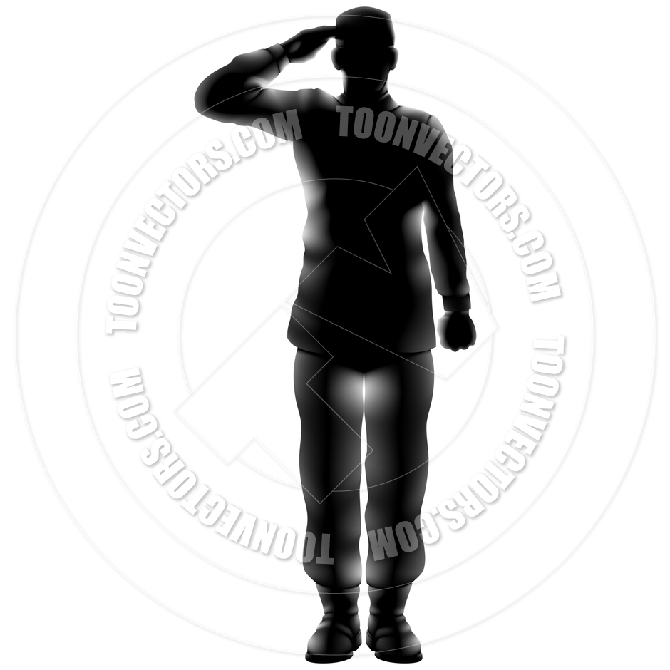 940x940 American Soldier Saluting Silhouette By Geoimages Toon Vectors