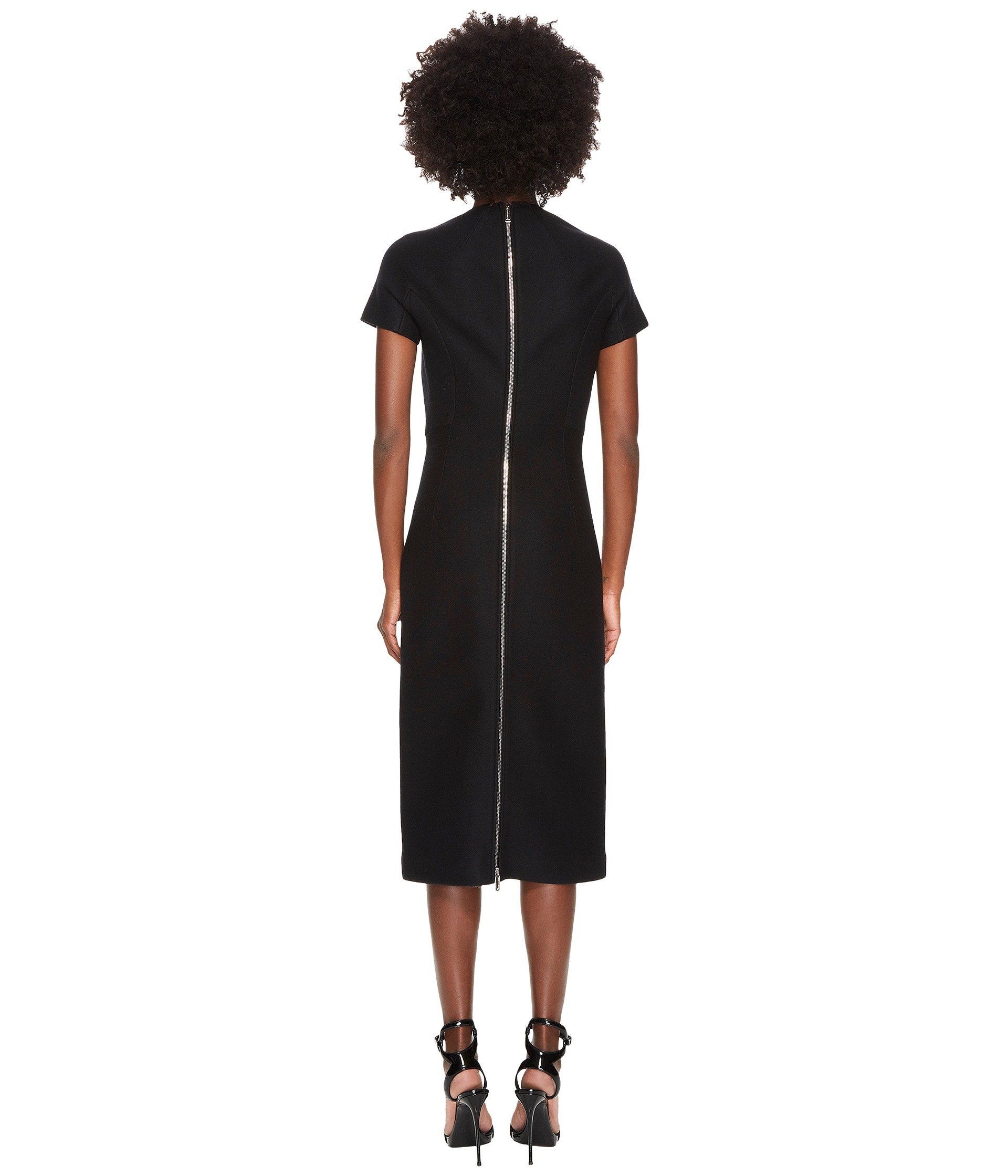 1920x2240 Dsquared2 Women's Clothing Amish Jersey Short Sleeve Dress Black