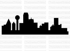 236x173 Dallas Skyline Silhouette Medium Vinyl Wall Decal By Wallstickz