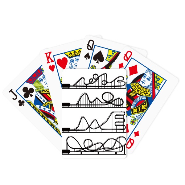 600x600 Amusement Park Black Roller Coaster Silhouette Poker Playing Cards