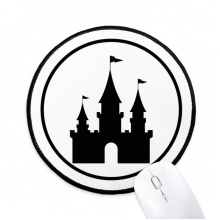 220x220 Amusement Park Castle Black Silhouette Round Picture Frame Art