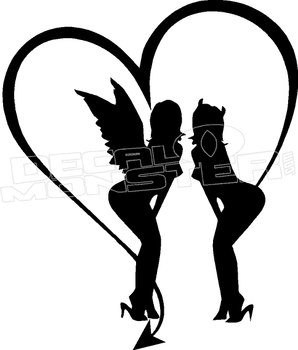 298x350 Heart Devil Tail Decal Sticker