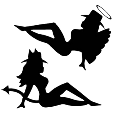 380x380 Cowgirl Angel Amp Devil Decal