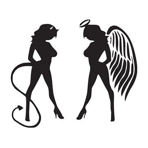 300x300 Devil Angel Girls Ladies Vinyl Decal Window Sticker Car Graphic