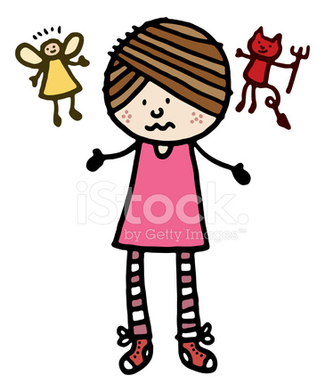 365x440 Angel And Devil Girl Stock Vector