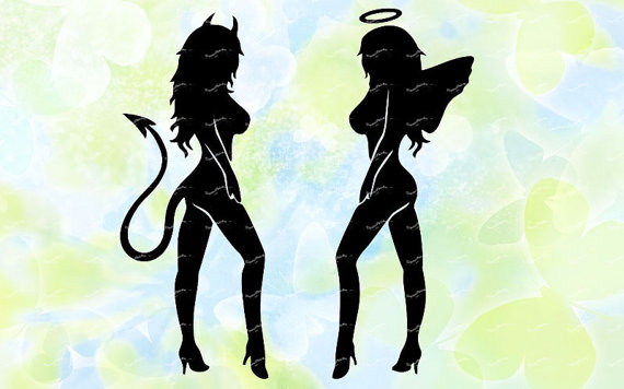 570x356 Angel And Devil Girls Svg, Dxf, Eps, Studio V3, Jpeg, Png, File