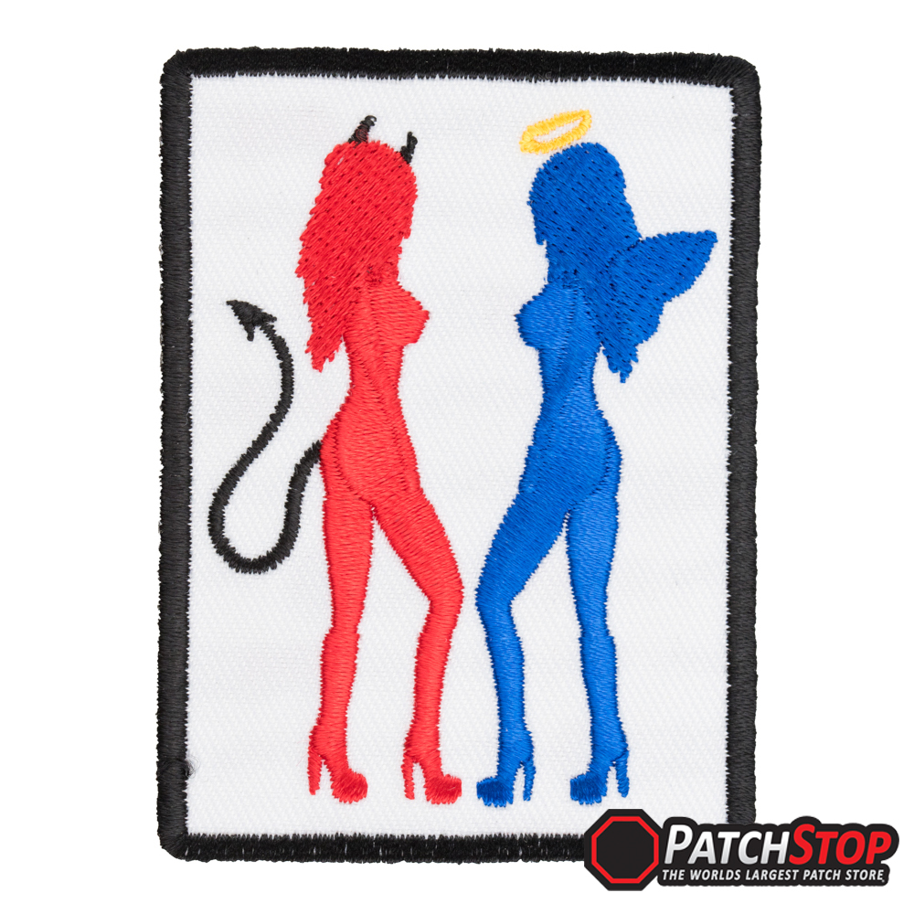 1000x1000 Blue Angel Amp Red Devil Patch Good Girl Vs Bad Girl, Silhouettes