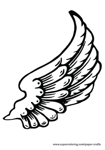 339x480 Left Angel Wing Paper Template Free Printable Papercraft Templates