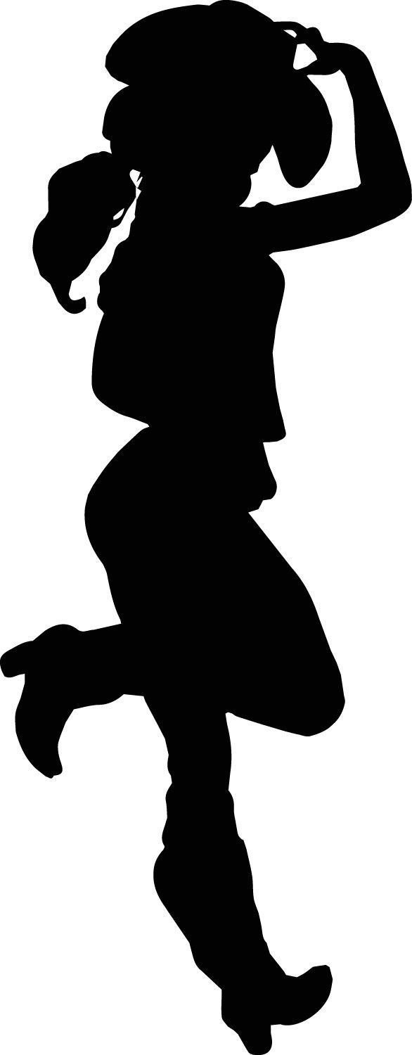 586x1500 Cowgirl Leaning Vinyl Decal Sizes Available