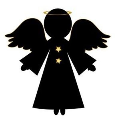 400x400 Simple Christmas Angel Silhouette Clip Art