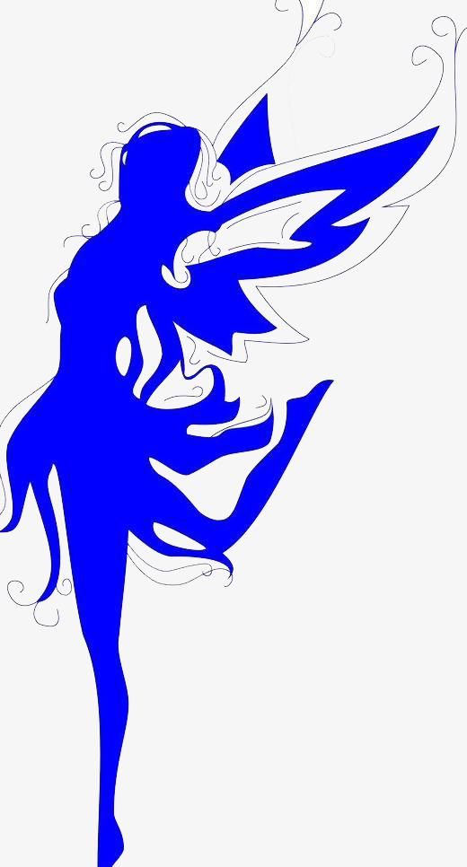 520x966 Blue Elf Silhouette, Blue, Angel, Sketch Png Image And Clipart