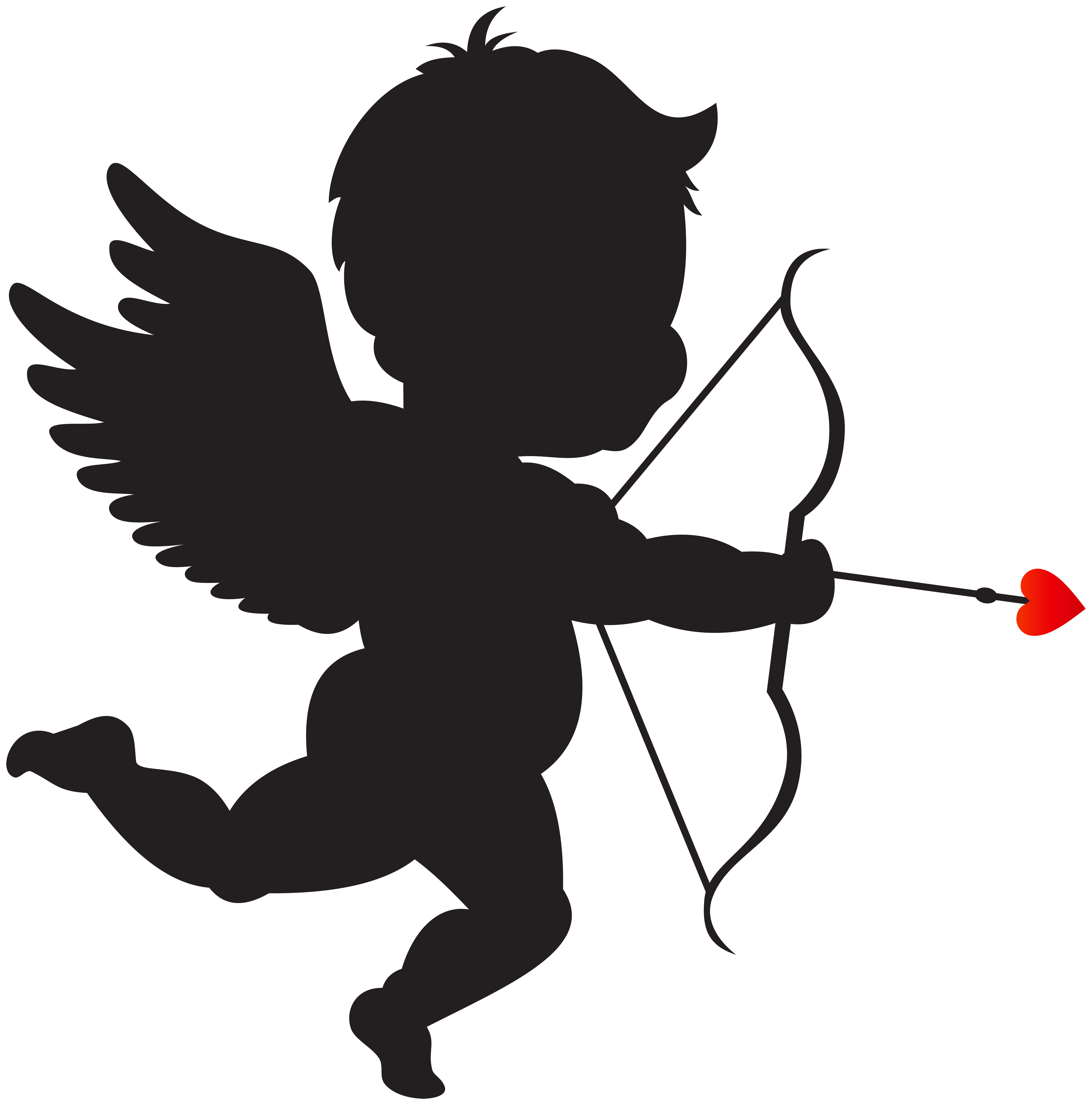 7904x8000 Cupid With Bow Silhouette Png Clip Art Imageu200b Gallery
