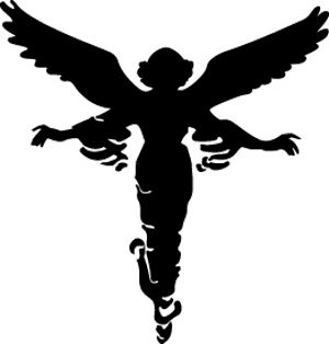 300x314 Angel In Silhouette Svg Files Silhouettes, Angel