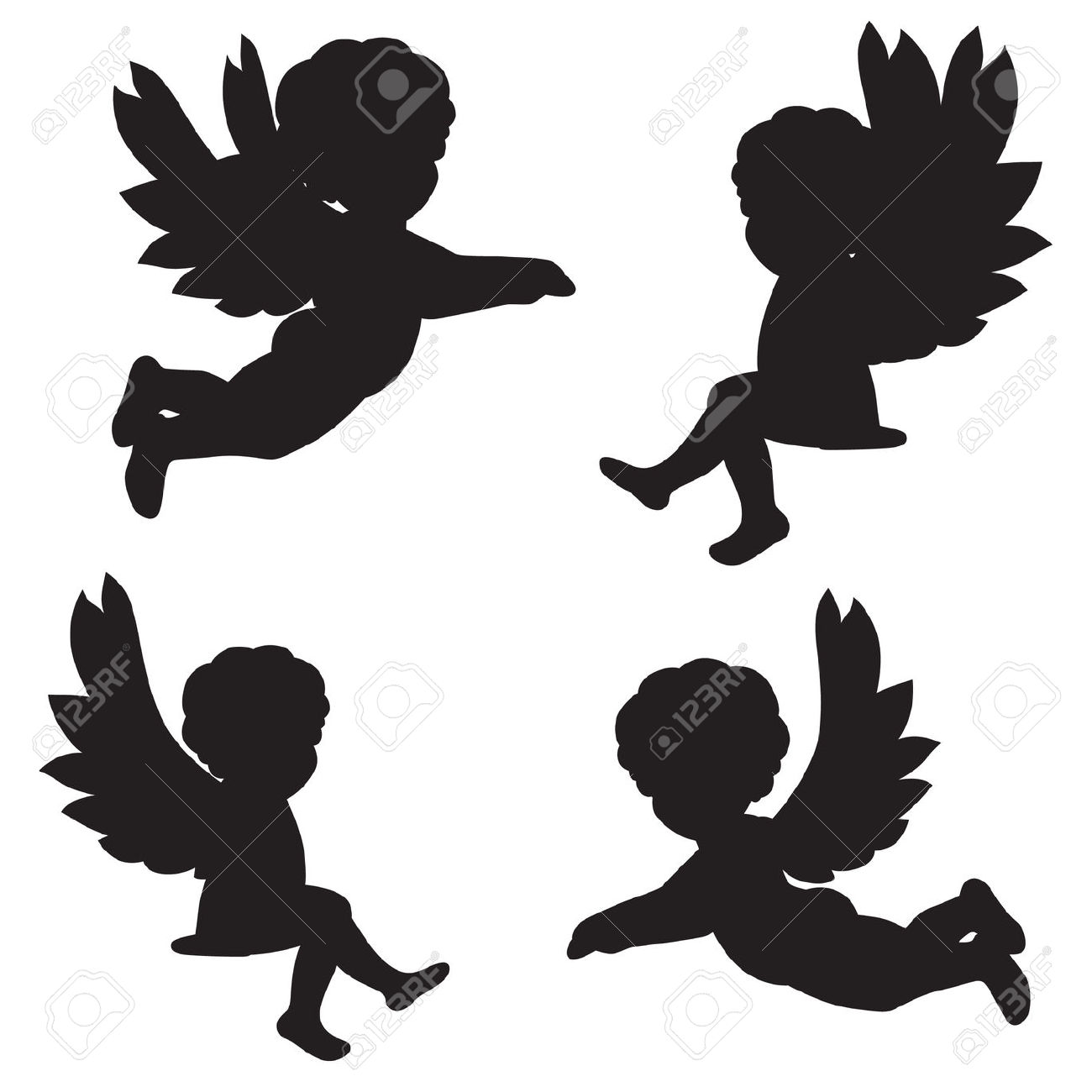 1300x1300 Angel Silhouette Vector Clipart