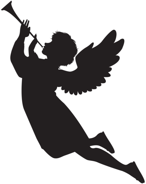 478x600 Angel With Fanfare Silhouette Png Clip Art Image Silhouettes