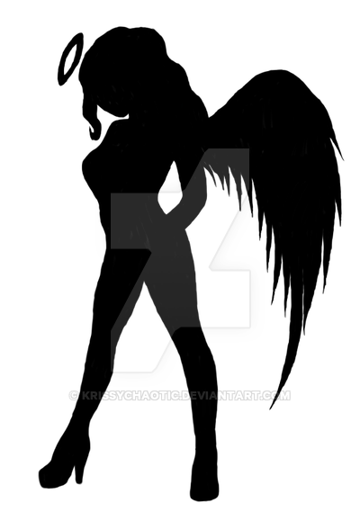 400x579 Angel Silhouette Black By Krissychaotic