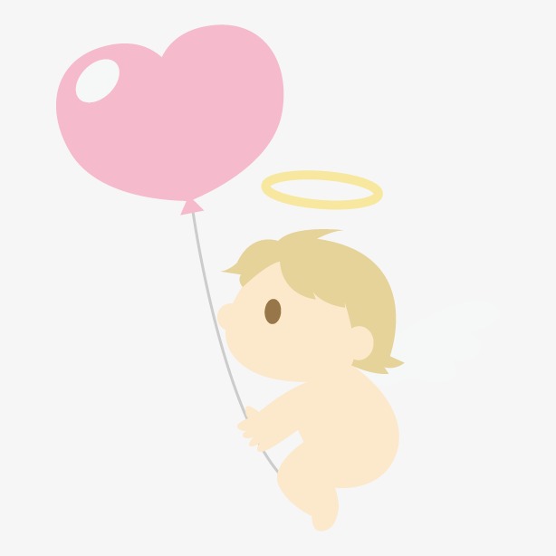 614x614 Vector Cartoon Wedding Marriage,little Angel Holding Balloons