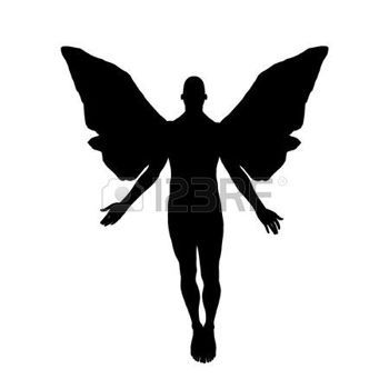 350x350 Angel Silhouette Silhouette Of A Male Angel Floating Toward