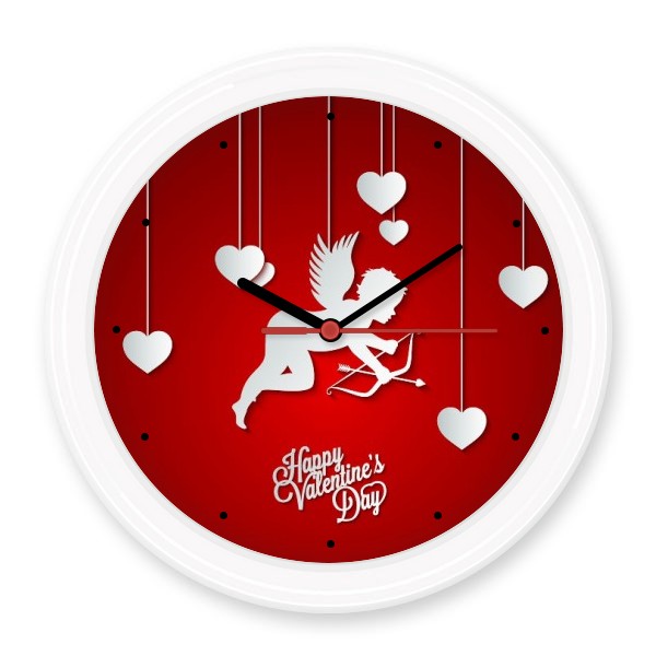 600x600 Happy Valentine's Day Red White Angel Profile Silhouette Hearts