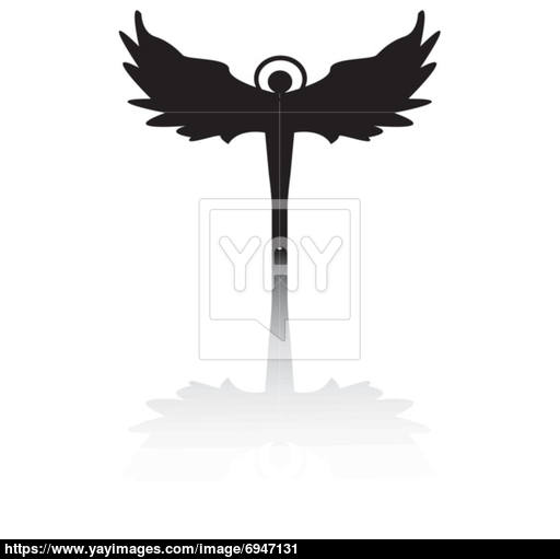 512x511 Angel Silhouette With Shadow Vector