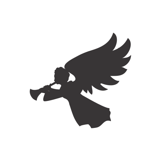 550x550 Angel Silhouette Fairy Wing Heaven Icon. Vector Graphic