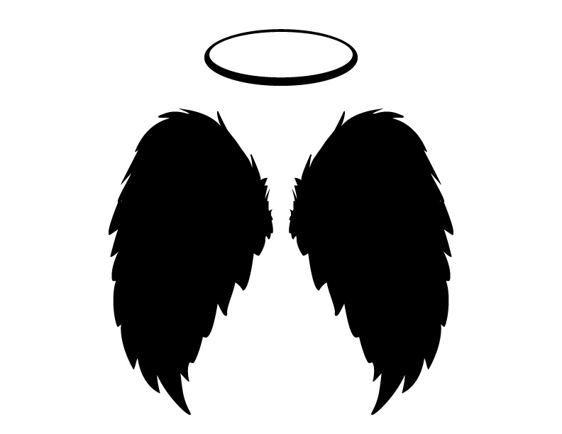 792x612 Black Angel Wings And Halo Vector, Png And Jpgs Includ