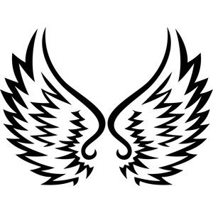 300x300 Tribal Angel Wings Silhouette Design, Angel Wings And Silhouettes
