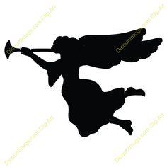 236x236 Angel With Fanfare Silhouette Png Clip Art Image Silhouettes
