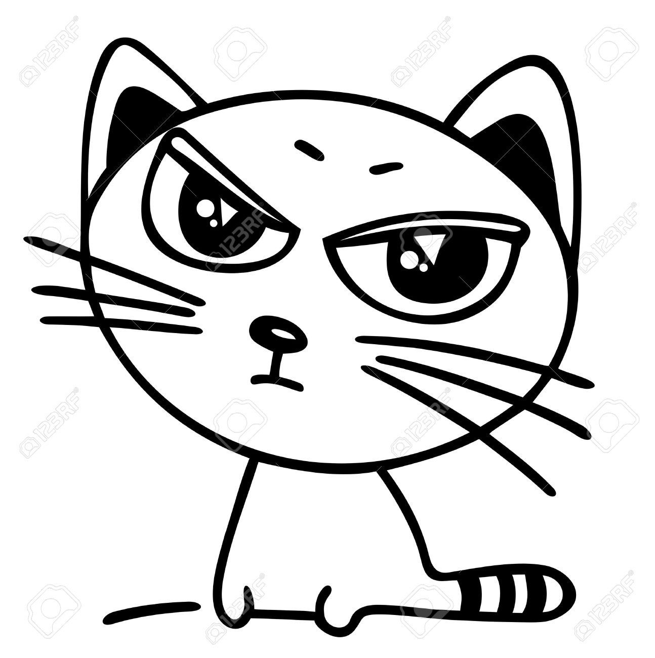 1294x1300 Drawn Grumpy Cat Mad Cat